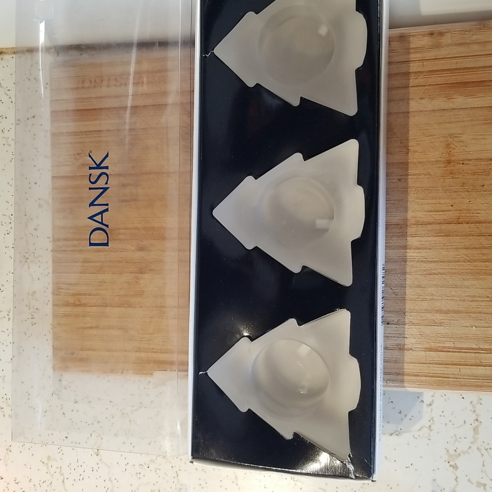 Dansk Frosted Christmas Tree Tealight Holders